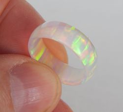Very beautiful unique opal ring. Solid opal ring. Transparent opal ring.