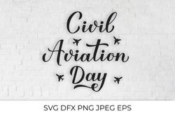 Civil Aviation Day hand lettered SVG