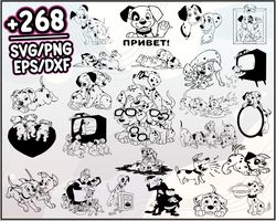 101 Dalmatians Bundle SVG, 101 Dalmatians Dog SVG, Cartoon SVG PNG DXF EPS File