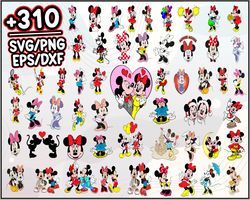 Minnie Mouse Bundle SVG, Minnie Mouse SVG, Cartoon SVG PNG DXF EPS File