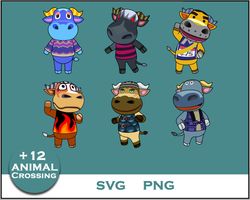 Bull Bundle SVG, Bull SVG, Animal Crossing  SVG, Cartoon SVG Digital File