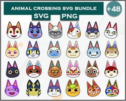 Cat Bundle Animal Crossing SVG, Cat SVG, Cartoon SVG Digital File