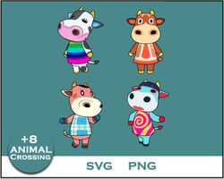Cow Animal Crossing Bundle SVG, Cow SVG, Cartoon SVG Digital File