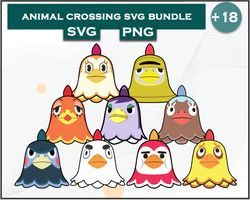 Chicken Bundle SVG, Chicken SVG, Animal Crossing SVG, Cartoon SVG Digital File
