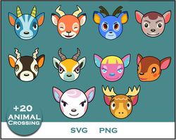 Deer Animal Crossing Bundle SVG, Deer SVG, Cartoon SVG Digital File