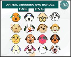 Dog Bundle SVG, Dog SVG, Animal Crossing SVG, Cartoon SVG Digital File