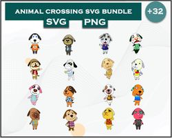 Dog Animal Crossing Bundle SVG, Dog SVG, Cartoon SVG Digital File