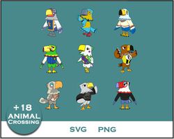 Eagle Animal Crossing Bundle SVG, Eagle SVG, Cartoon SVG Digital File