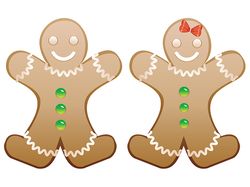 Christmas cookie happy gingerbread boy and girl