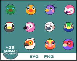 Ostrich Bundle SVG, Ostrich SVG, Animal Crossing SVG, Cartoon SVG Digital File