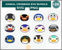 Penguin Bundle SVG, Penguin SVG, Animal Crossing SVG, Cartoon SVG Digital File