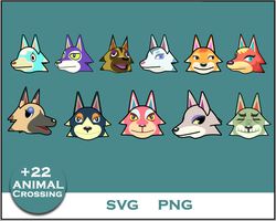 Wolf Bundle SVG, Wolf SVG, Animal Crossing SVG, Cartoon SVG Digital Fil
