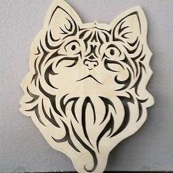 Digital Template Cnc Router Files Cnc Pano Cat Files for Wood Laser Cut Pattern