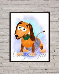Toy Story Slinky Dog Disney Art Print Digital Files nursery room watercolor