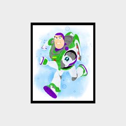 Toy Story Buzz Lightyear Disney Art Print Digital Files nursery room watercolor
