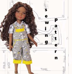 Pdf pattern for Ruby Red, Wellie Wishers doll overalls, Wellie Wishers doll clothes, Ruby Red pdf sewing pattern