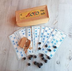 Loto Russian vintage game USSR - 90 numbers bingo