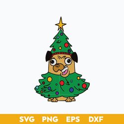 Doggy Christmas, Dog Xmas, Christmas Tree SVG, Merry Christmas SVG File
