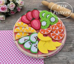 Felt Fruit Pie Play set PDF Pattern, Pie for kids Sewing Pattern, Felt Sweets Pattern