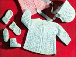 Vintage Knitting Pattern PDF Baby Knitting Pattern Matinee Coat, Bonnet, Mittens & Bootees PDF Instant Digital