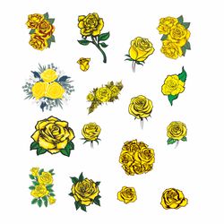 Rose vector, Cricut rose, yellow rose svg, yellow rose clipart, rose clipart, Yellow rose clipart
