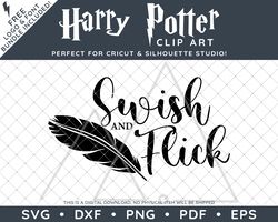 Harry Potter Clip Art PDF EPS SVG DXF PNG - Swish and Flick Quote Design Plus FREE Logo and Font!