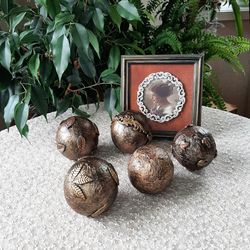 bronze decorative balls for bowl balls for table decor vase filler balls decorative object gift for home