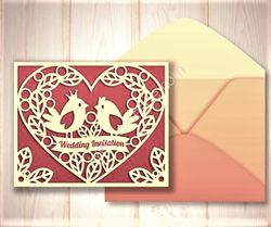 Digital Template Cnc Router Files Cnc Wedding Invitation Files for Wood Laser Cut Pattern