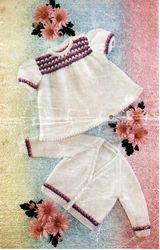Digital | Vintage crochet dress and jacket for girls | Knit children's jersey | Knitting for children | Knitwear | PDF