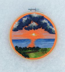 Embroidered picture "Sunset in Bali"