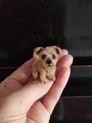 Miniature realistic cairn Terrier ooak puppy doll pet friend custom dog dollhouse miniature handmade mini toy