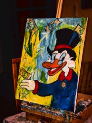 Scrooge McDuck Painting Pop Art Original Art Acrylic Painting Scrooge McDuck Street Art for Home or Office Ukrainian art