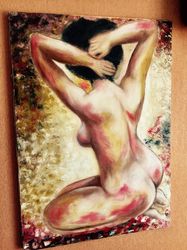 Nude Painting Woman Original Art Canvas Oil Sex Original Painting Female Figure Erotic 20x28 Ukraine shops by Julia Bond