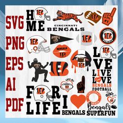 Cincinnati Bengals NFL Svg,  Pittsburgh Steelers Svg, Bundle NFL Svg, National Football League Svg, Sport Svg, NFL FAN