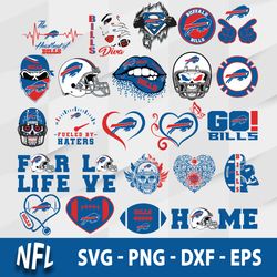 Buffalo Bills Bundle SVG, Logo Bundle Buffalo Bills SVG, NFL SVG, Sport SVG