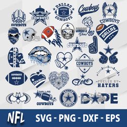 NFL Dallas Cowboys Bundle SVG, Logo Dallas Cowboys SVG, NFL SVG, PNG DXF EPS File