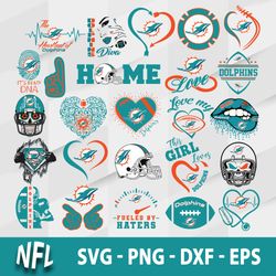 Miami Dolphins Bundle SVG, Logo Miami Dolphins SVG, NFL SVG, PNG DXF EPS File