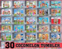 Cocomelon Tumbler Wrap Designs Bundle, Baby 20z Skinny Tumbler Sublimation