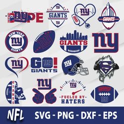 New York Giants Bundle SVG, Logo New York Giants SVG, NFL SVG, PNG DXF EPS File.