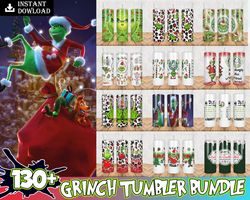 Christmas Tumbler Sublimation Designs | 20oz Skinny Tumbler Bundle Wrap, Cartoon Funny Christmas Design Tumbler PNG Bund