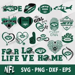 Bundle New York Jets SVG, New York Jets SVG, NFL SVG, PNG DXF EPS File