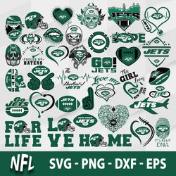 Logo New York Jets Bundle SVG, New York Jets SVG, NFL SVG, PNG DXF EPS File