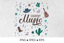 Country Music  sublimation design