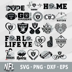 Las Vegas Raiders SVG Bundle, Las Vegas Raiders SVG, NFL SVG, PNG DXF EPS File