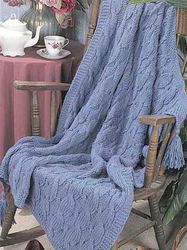 Knit Afghan, Aran Afghan, Knit Pattern , Blanket knitting pattern PDF, Vintage Knitting Pattern cables blanket pattern