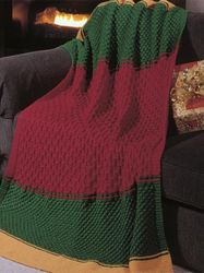 Knit Afghan, Knit Pattern, Blanket knitting pattern PDF, Vintage Knitting Pattern Candlelight Christmas Afghan