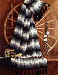 Vintage Afghan Knitting Pattern, Knitted Striped Afghan Pattern, Blanket Knitting Pattern PDF, Knit Aran Afghan Pattern