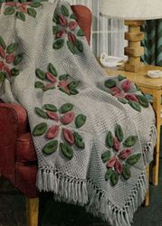 Vintage Afghan Knitting Pattern, Petal Drops Afghan Pattern, Blanket Knitting Pattern PDF, Knit Aran Afghan Pattern