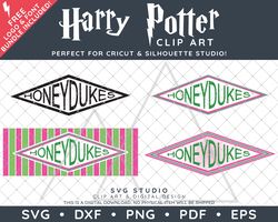 Harry Potter Clip Art Design SVG DXF PNG PDF - Honeydukes Logo Bundle & FREE Font!