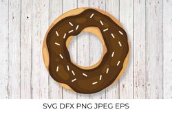 Donut SVG. Cute doughnut with chocolate glaze